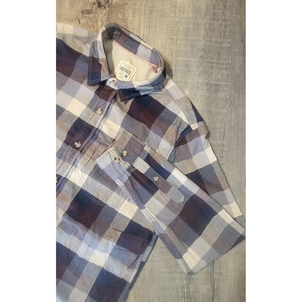 FatFace Mens Blue Plaid Button Down Shirt Regular Fit Long Sleeve Size M 0003847